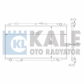 KALE NISSAN Радиатор охлаждения Primera 1.6/2.0 96- KALE OTO RADYATOR 363100