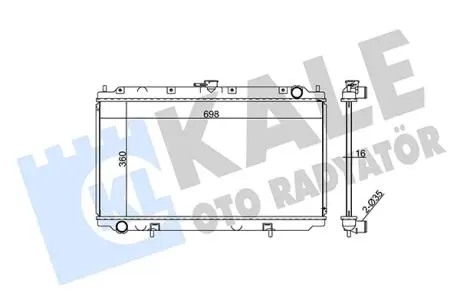 KALE NISSAN Радиатор охлаждения Primera 1.6/2.0 96- KALE OTO RADYATOR 363100