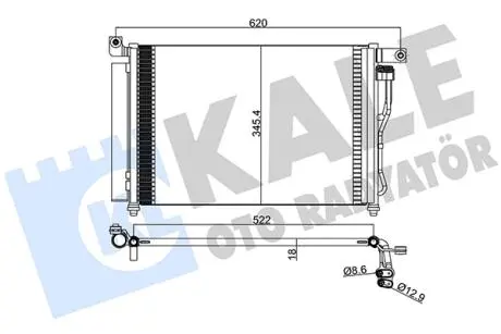 KALE HYUNDAI Радиатор кондиционера Accent III 05- KALE OTO RADYATOR 391400