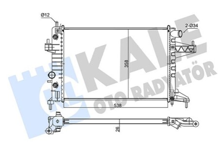 KALE OPEL радіатор охолодження Corsa C 1.4/1.8 00- KALE OTO RADYATOR 347490