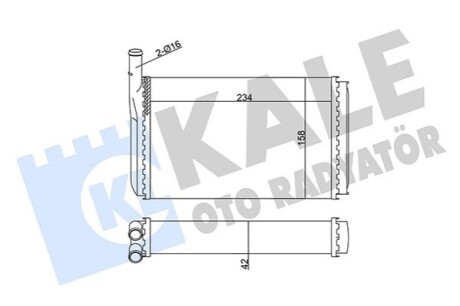 KALE VW Радіатор опалення Audi 80, Golf I, Passat KALE OTO RADYATOR 352025