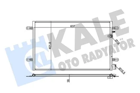 KALE VW радіатор кондиціонера Audi A6 04- KALE OTO RADYATOR 375300