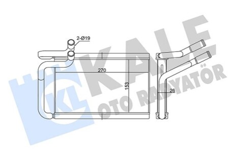 KALE HYUNDAI Радиатор отопления H-1 08- KALE OTO RADYATOR 352155