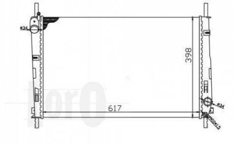 Радіатор охолодження двигуна MONDEO III 1.8 i 16V (AC +/-) 00- DEPO / LORO 017-017-0015 (фото 1)