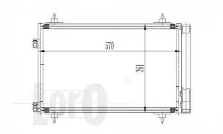 Радіатор кондиціонера Berlingo/Peugeot Partner 1.6i 08-18 DEPO / LORO 009-016-0015