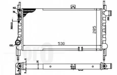 Радіатор охолодження двигуна KADETT E 1.2 84- DEPO / LORO 037-017-0068