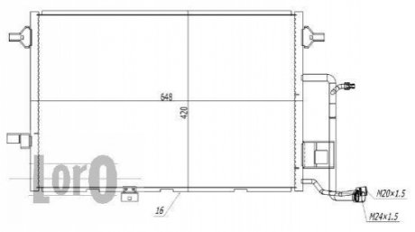 Радіатор кондиціонера AUDI A6/S6 2.5Tdi 97- DEPO / LORO 003-016-0007 (фото 1)