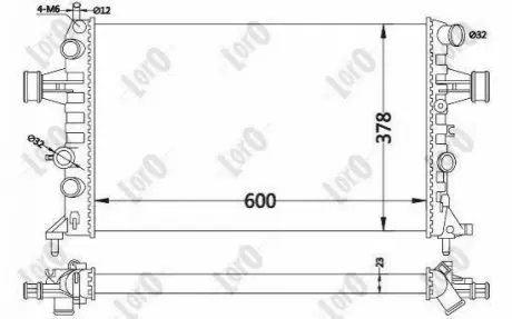 Радіатор води Astra G/Zafira A 98-05 1.4-2.2 DEPO / LORO 037-017-0019