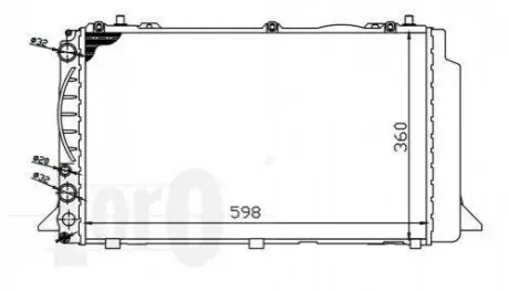 Радіатор води Audi 80 -96 1.9TDI/2.0i DEPO / LORO 003-017-0011