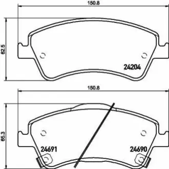 Комплект тормозных колодок, дисковый тормоз HELLA 8DB355013741