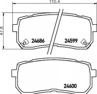 Колодки гальмівні дискові задні Hyundai H-1, ix55 2.5, 3.0 (08-) NISSHINBO NP6033 (фото 1)
