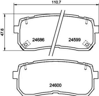 Фото колодки гальмівні дискові задні Hyundai H-1, ix55 2.5, 3.0 (08-) NISSHINBO NP6033 Колодки гальмівні дискові задні Hyundai H-1, ix55 2.5, 3.0 (08-) NISSHINBO NP6033