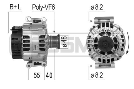 Генератор MB Vito 108 CDI 2.2 -03/ Sprinter 4-t 408/411/413/416CDI -06 ERA 210059A