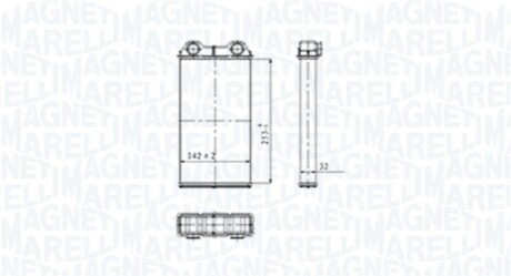 NISSAN радіатор опалення Trafic II,Opel Vivaro,Nissan 01- MAGNETI MARELLI 350218439000