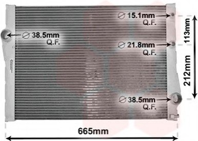 Радіатор охолодження BMW X5 (E70)/X6 (E71/E72) 3.0d/3.5i/4.0d 07- M57/N55/N57 Van Wezel 06002471 (фото 1)