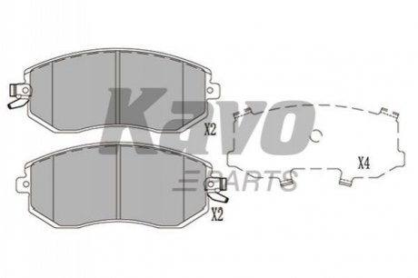 SUBARU гальмівні колодки передні Forester(SG) 2.0,2.0S 02- Impreza,Legacy KAVO PARTS KBP-8025 (фото 1)