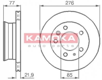 Гальмiвнi диски переднi A9014230812, A9014231012, 2D0407617 KAMOKA 103306 (фото 1)