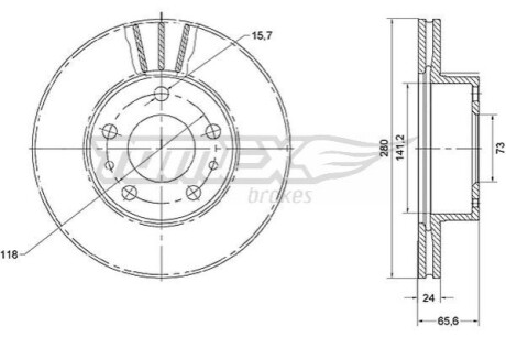 Гальмiвнi диски Citroen Jumper/Fiat Ducato/Peugeot Boxer 1.4t 94- TOMEX 7019