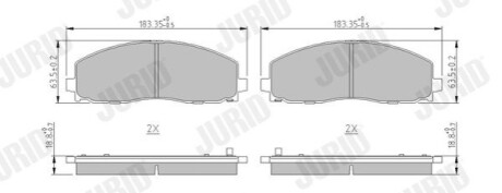 FIAT гальмівні колодки передн.Freemont,Chrysler Grand Voyager V,Lancia 2.0/3.6 11- Jurid 573411J