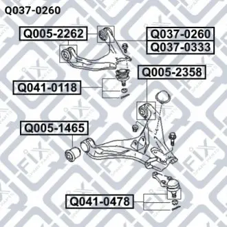 РЫЧАГ ПЕРЕДН ВЕРХН L Q-fix Q037-0260