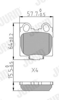 Тормозные колодки задние Lexus GS, IS, SC/ Toyota Altezza, Aristo, Mark II, Verossa Jurid 573915J