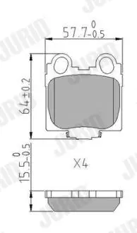 Тормозные колодки задние Lexus GS, IS, SC/ Toyota Altezza, Aristo, Mark II, Verossa Jurid 573915J