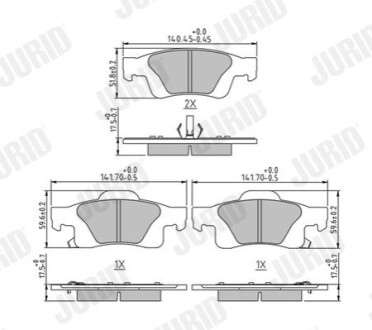 Гальм. колод. задн. JEEP Grand Cherokee 11- Jurid 573860J (фото 1)