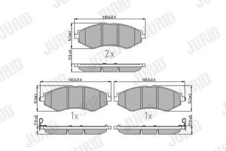 CHEVROLET гальмівні колодки передн.Lacetti, Epica 2.0 Jurid 572407J