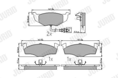 Колодки гальмівні SKODA Fabia, VOLKSWAGEN Polo (III) Jurid 573111J