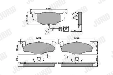 Колодки гальмівні SKODA Fabia, VOLKSWAGEN Polo (III) Jurid 573111J