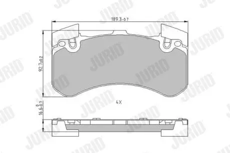 Колодки тормозные AUDI A6 / A7 / S6 / S7 2010-> Jurid 573649J