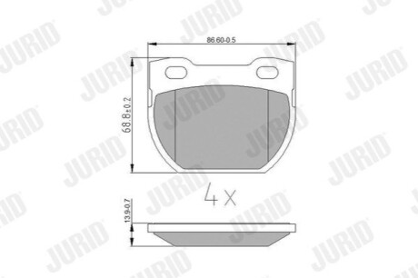 Колодки тормозные LAND ROVER Defender 110 Jurid 572494J