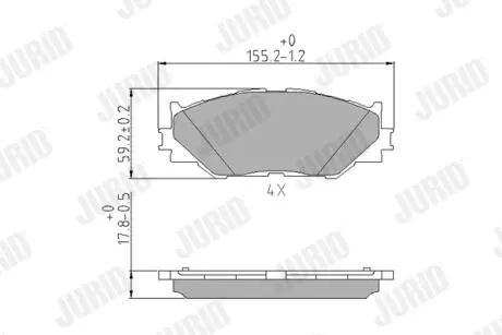 Колодки гальмівні Lexus IS 220 d, IS 250 Jurid 572620J