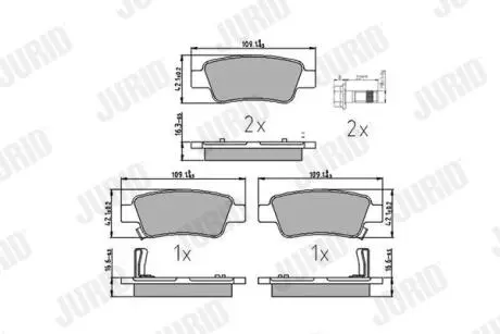 Фото honda гальмівні колодки задн.cr-v iii,iv 07- Jurid 572606J HONDA гальмівні колодки задн.CR-V III,IV 07- Jurid 572606J