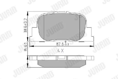 TOYOTA гальмівні колодки задн.Camry CV2 96-,Camry MCV3 01- Jurid 572559J