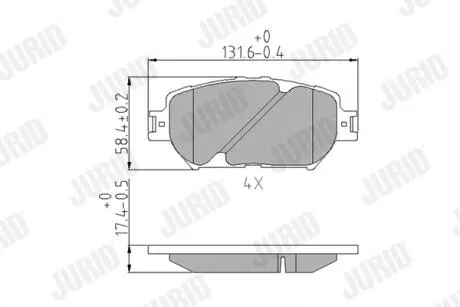 TOYOTA гальмівні колодки передн. Camry 01- Jurid 572553J