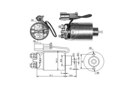 Втягуюче реле стартера ERA ZM793