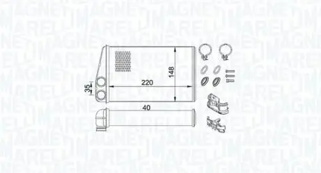 RENAULT радіатор опалення Grand Scenic II,Megane II,Scenic II MAGNETI MARELLI 350218438000