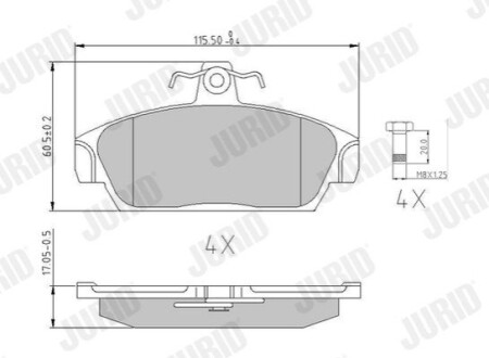 Колодки гальмівні ROVER 111, 114, 115, Metro, Metro Van, MG F Jurid 571436J