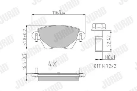 Фото колодки гальмівні RENAULT Kangoo Jurid 573320J Колодки гальмівні RENAULT Kangoo Jurid 573320J