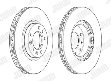 PEUGEOT Гальмівний диск передній 308 II 1.2 1.6 2013-D=283MM Jurid 562991JC1