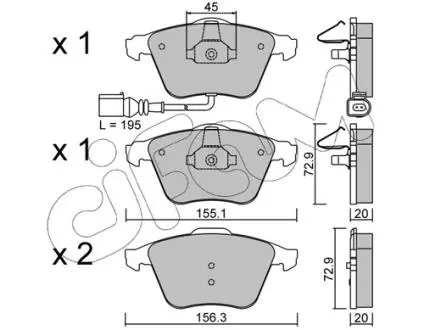 Гальмівні колодки пер. Caddy III/Golf V/Passat B6/Octavia A5 CIFAM 822-549-4