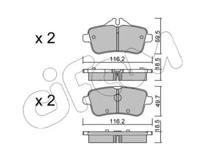 DB колодки гальмівні задн. W166/X166/W176 A/GL/M Class 11- CIFAM 822-968-0