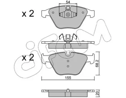 Гальмівні колодки пер. BMW 3 (E90)/5 (E60)/7 (E65) 02-13 (ATE) CIFAM 822-558-6