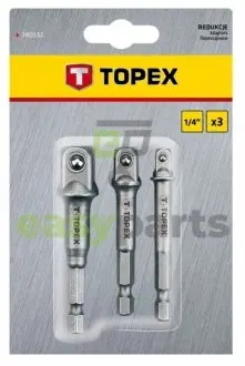 Набір перехідників для шуруповерта M6x1/2"-1/4"-3/8" 3 од. Topex 38D151