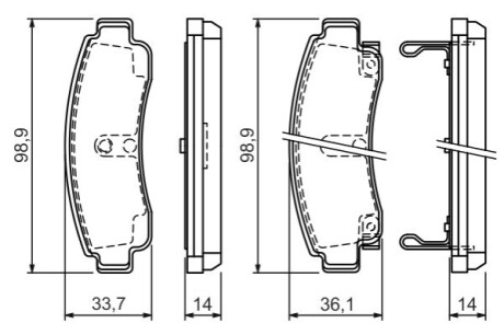 NISSAN К-т гальмівних колодок задн.Sunny BOSCH 0986424299 (фото 1)