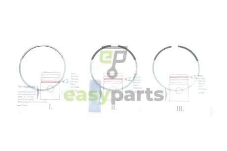 Кільця поршневі BMW 3 (E90)/5(E60/F10) 2.0d (N47 D20) 04-10 (84.00mm/STD) (1.75-1.75-2) NPR 120 007 0049 00