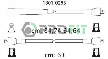 Комплект кабелів високовольтних PROFIT 1801-0285