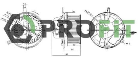 Вентилятор салона PROFIT 1860-0004