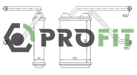 Радіатор пічки PROFIT 1760-0106